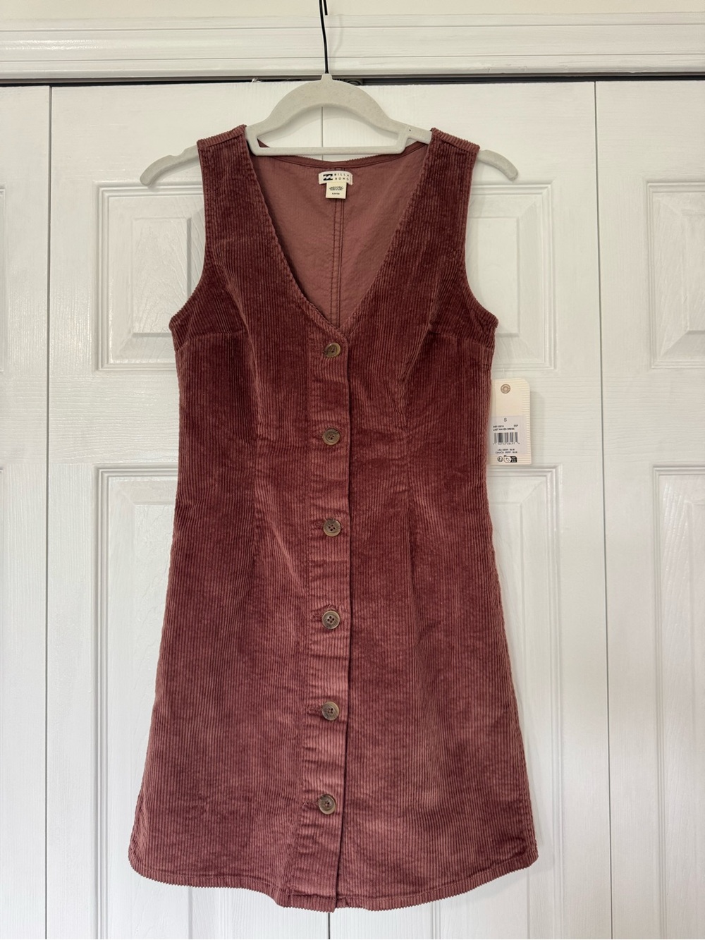 Billabong brown Corduroy Button-Front Sleeveless Dress